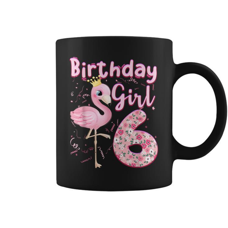 6Th Birthday Girls Flamingo 6 Years Old Tropical Flamingo Coffee Mug