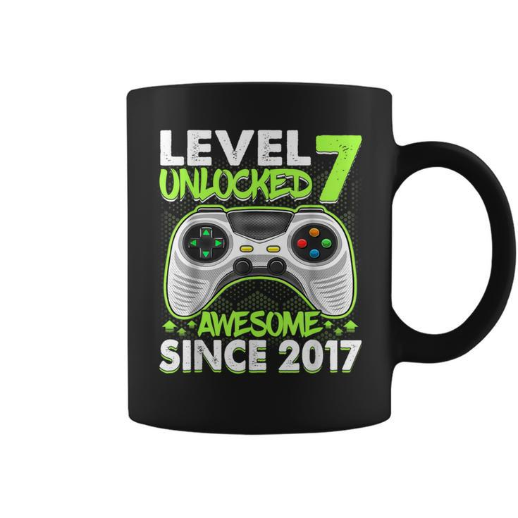 7 Year Old Boy Video Gamer Awesome Since 2017 7Th Birthday Coffee Mug