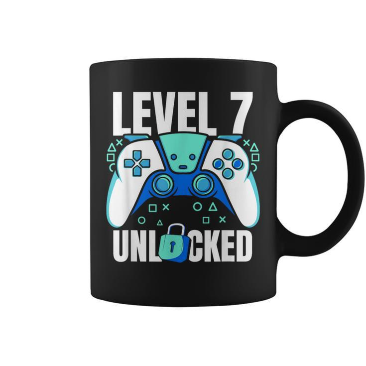 7 Year Old Gamer Gaming 7Th Birthday Level 7 Unlocked Coffee Mug