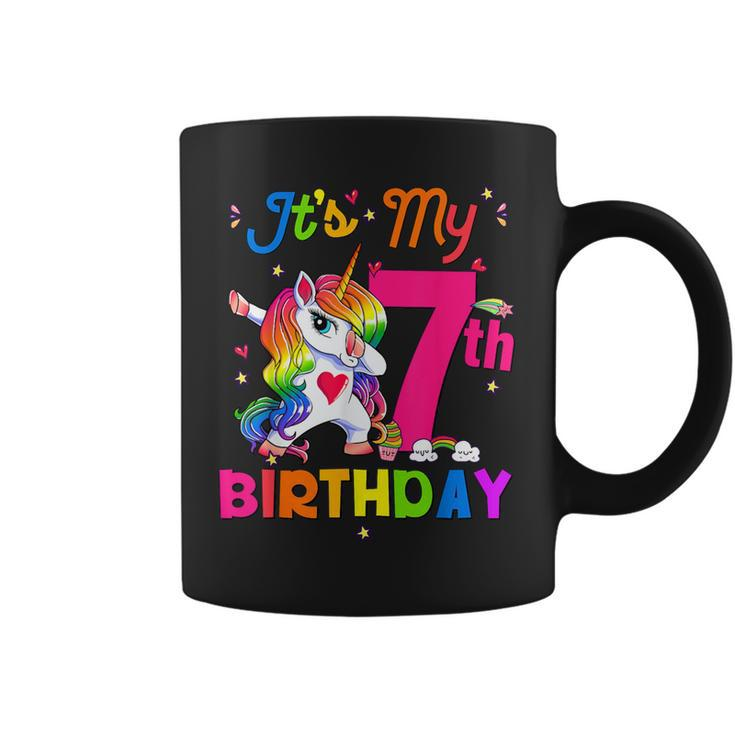 7 Years Old Unicorn It's My 7Th Birthday Girl Party Coffee Mug