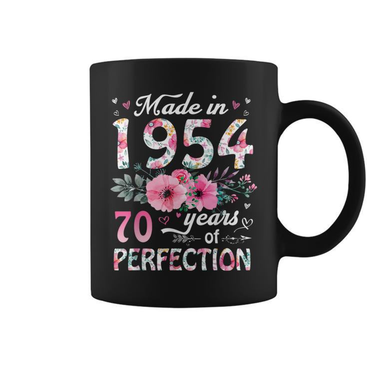 70 Year Old Made In 1954 Floral 70Th Birthday Women Coffee Mug