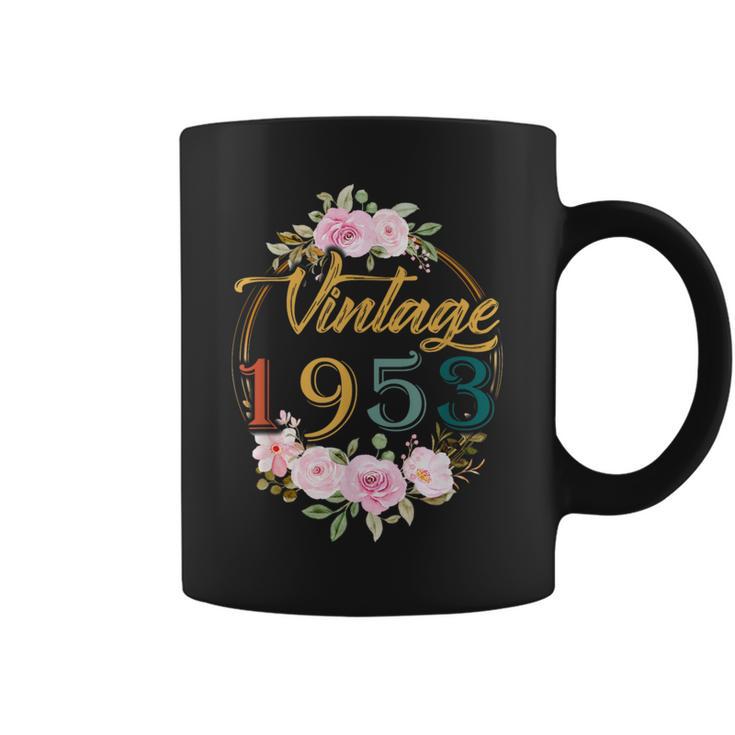 70 Years Old Vintage 1953 Floral 70Th Birthday Party Coffee Mug