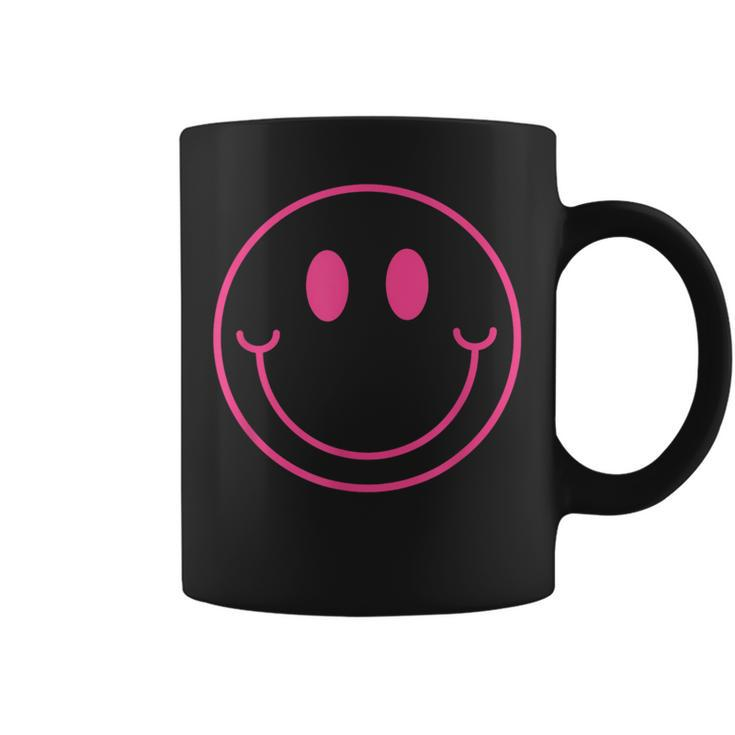 70S Cute Pink Smile Face Peace Happy Smiling Face Coffee Mug