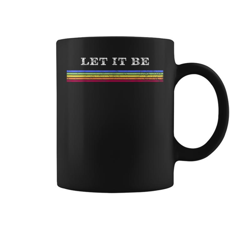 70'S Rainbow Striped Hippie Let It Be Coffee Mug