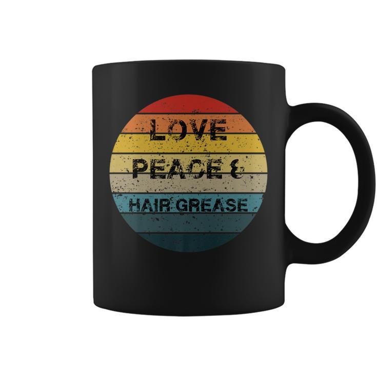 70S Tv Show T Love Peace & Hair Grease Retro Coffee Mug