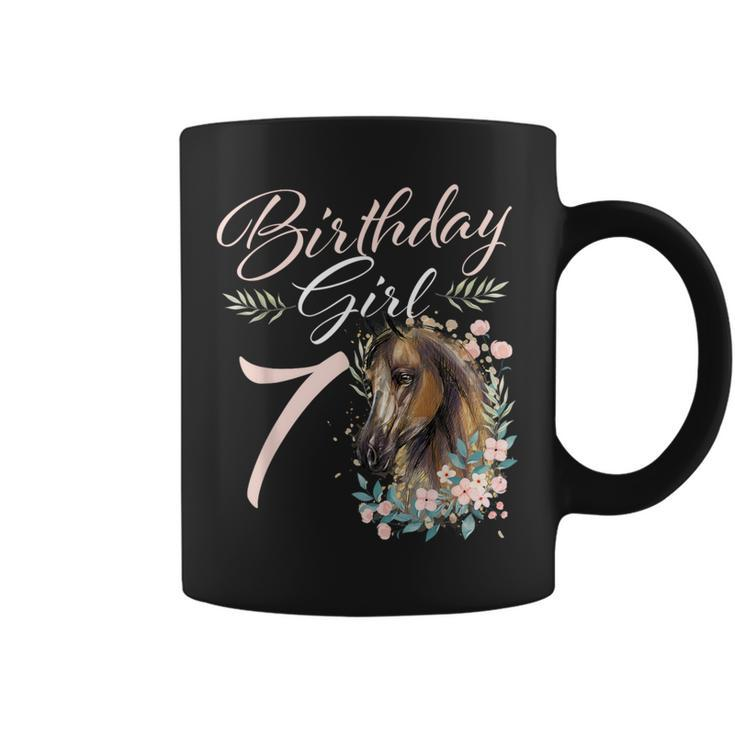 7Th Birthday Girl Horse Lover 7 Years Old Bday Coffee Mug