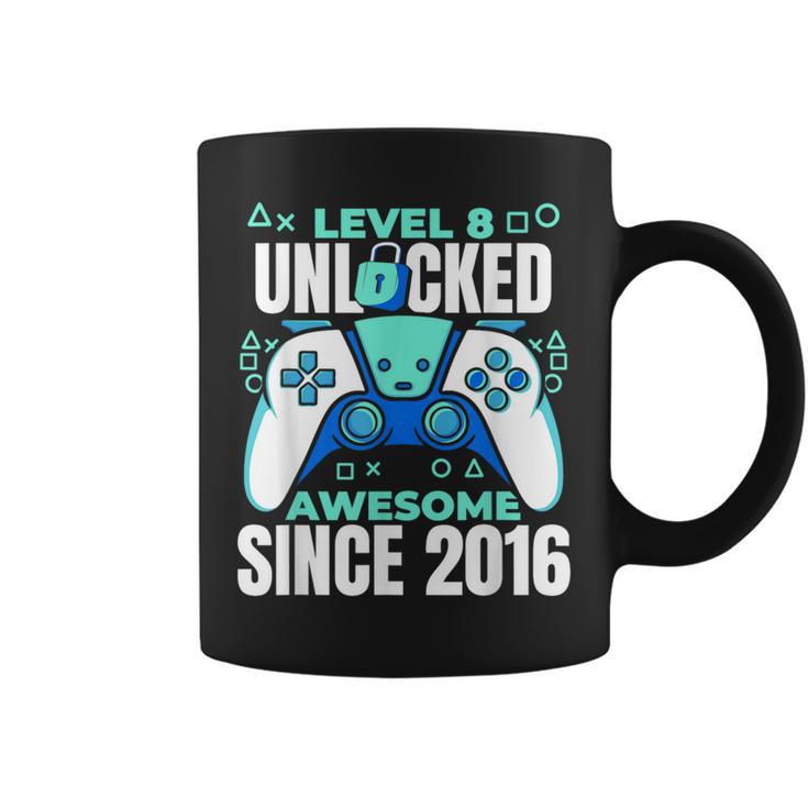 8 Year Old Gamer Gaming 8Th Birthday Level 8 Unlocked Coffee Mug