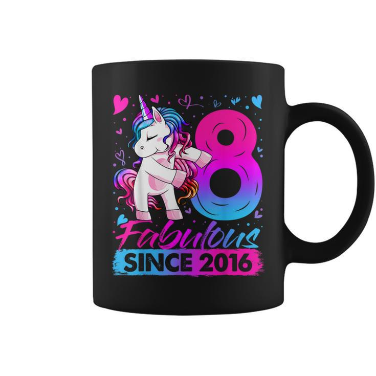 8 Years Old Flossing Unicorn 8Th Birthday Girl Party Coffee Mug
