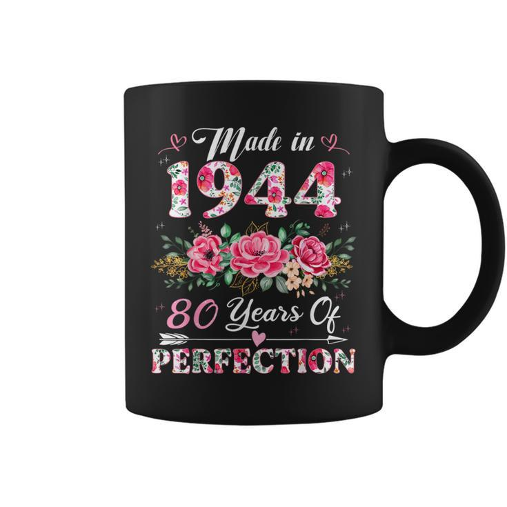 80 Year Old Made In 1944 Floral 80Th Birthday Women Coffee Mug