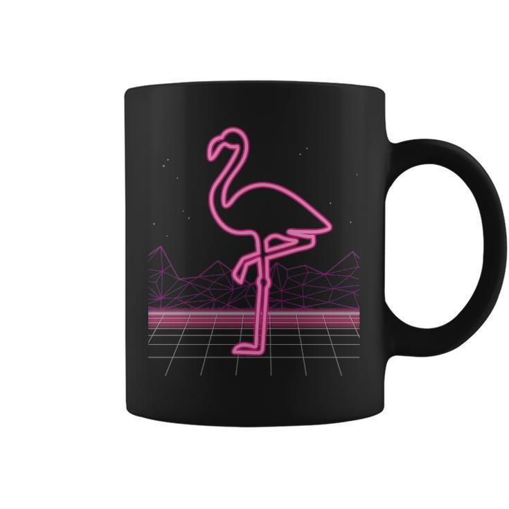 80S Retro Neon Sign Pink Flamingo 80'S Coffee Mug