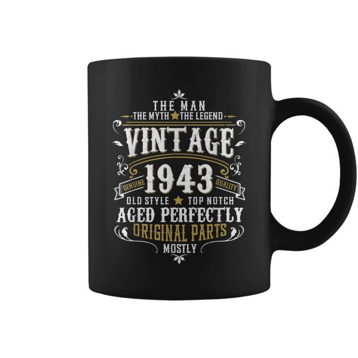 80Th Birthday Vintage 1943 Man Myth Legend 80 Year Old Coffee Mug