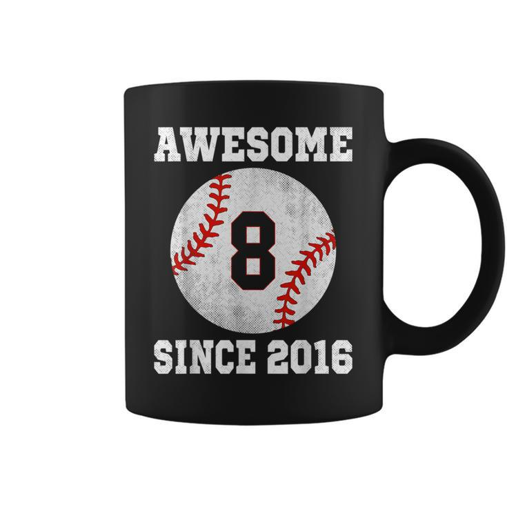 8Th Birthday Baseball Player 8 Years Old Vintage Sports Coffee Mug