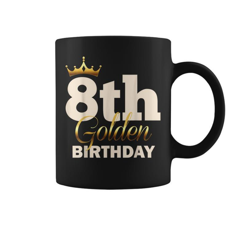 8Th Golden Birthday Age Crown 8 Year Old B-Day Coffee Mug