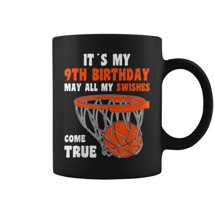 9 Year Old Happy 9Th Birthday Basketball 9Th Birthday Coffee Mug