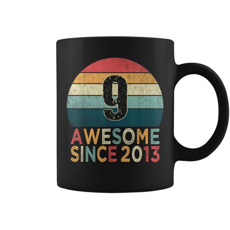 9Th Birthday Vintage Retro 9 Years Old Awesome Since 2013 Coffee Mug
