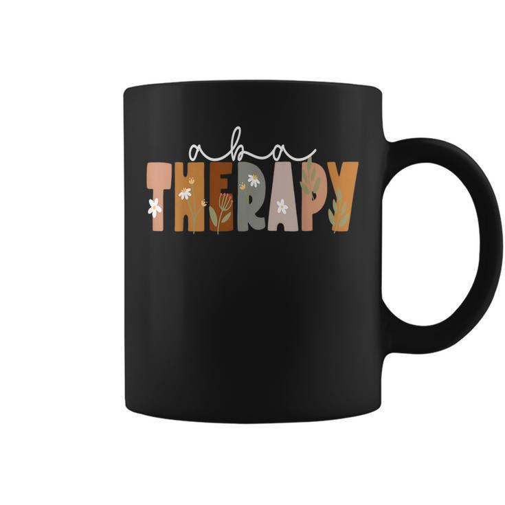 Aba Therapy Squad Matching Therapist Floral Coffee Mug