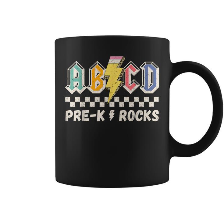 Abcd Pre-K Kindergarten Rocks Pencil Lightning Teachers Rock Coffee Mug