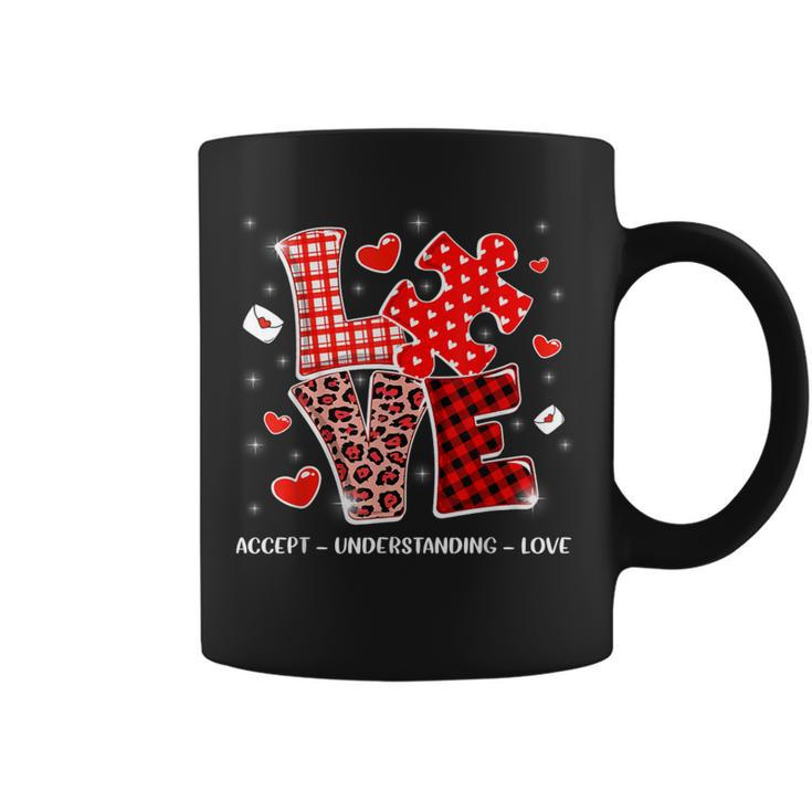Accept Understand Love Autism Awareness Valentine's Day Coffee Mug