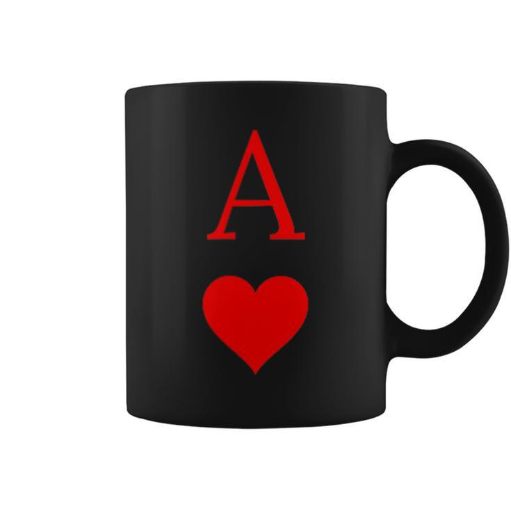 Ace Of Hearts Playing Card Symbol And Letter Coffee Mug