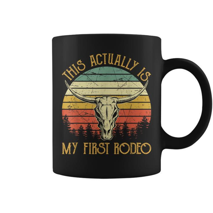 This Actually Is My First Rodeo Country Western Bull Skull Coffee Mug