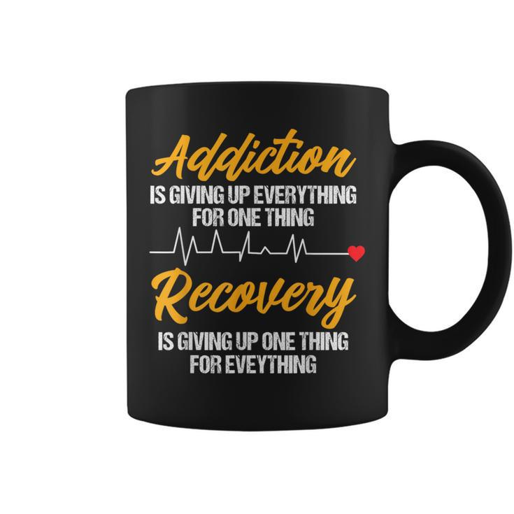 Addiction Recovery Sobriety Anniversary Aa Na Heartbeat Coffee Mug