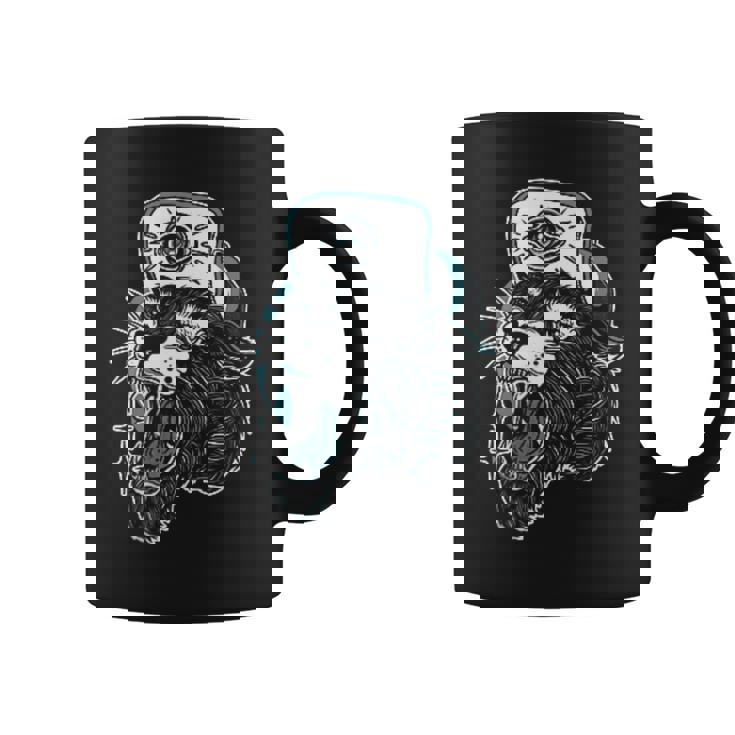 Adicto A La Tinta Flash Para Tatuajes Tradicionales Estadounidenses Edgy Panther Taza de café
