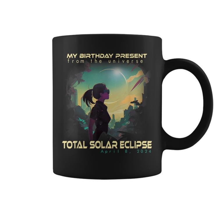 Aesthetic Girl Total Solar Eclipse Apr 8 2024 Birthday Coffee Mug
