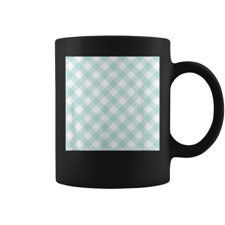 Aesthetic Pastel Teal Plaid Buffalo Print Coffee Mug