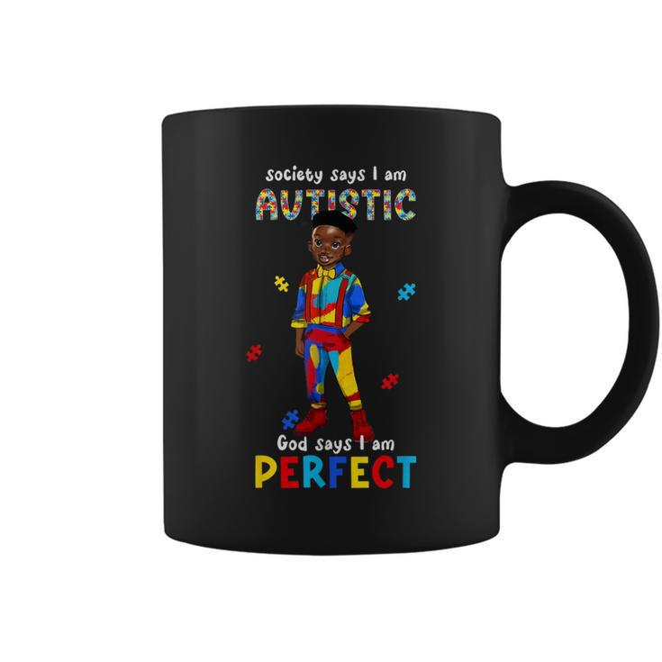 African Black Autistic Boy Kid Toddler Autism Awareness Asd Coffee Mug