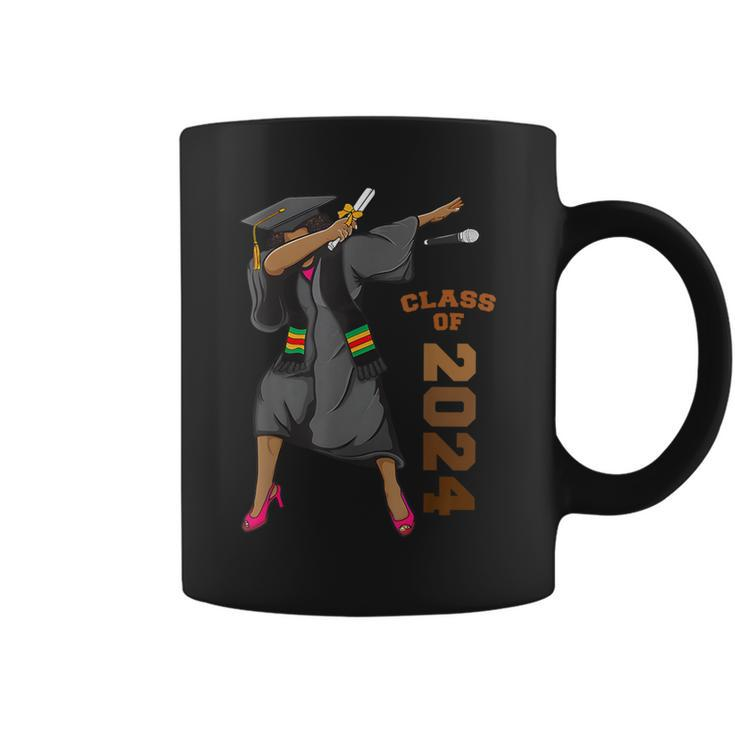 African Black Girl Graduation Class Of 2024 Graduate Women Coffee Mug