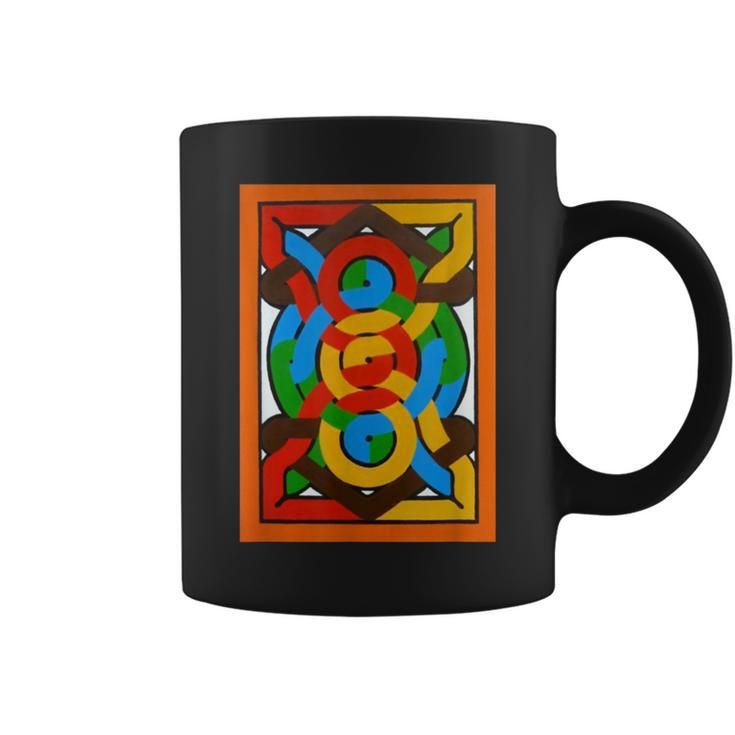 African Maroon Tribal Inspired Ethnic Colorful Black Culture Coffee Mug