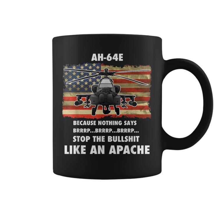 Ah-64E Apache Helicopter Military And Veteran Vintage Flag Coffee Mug