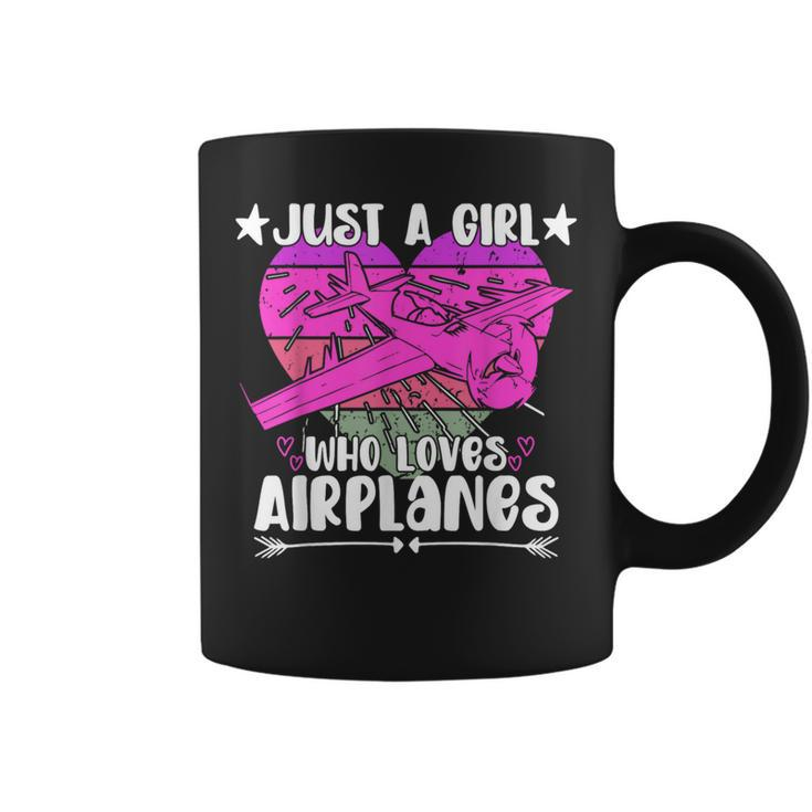 Airplane Lover Vintage Just A Girl Who Loves Airplanes Coffee Mug