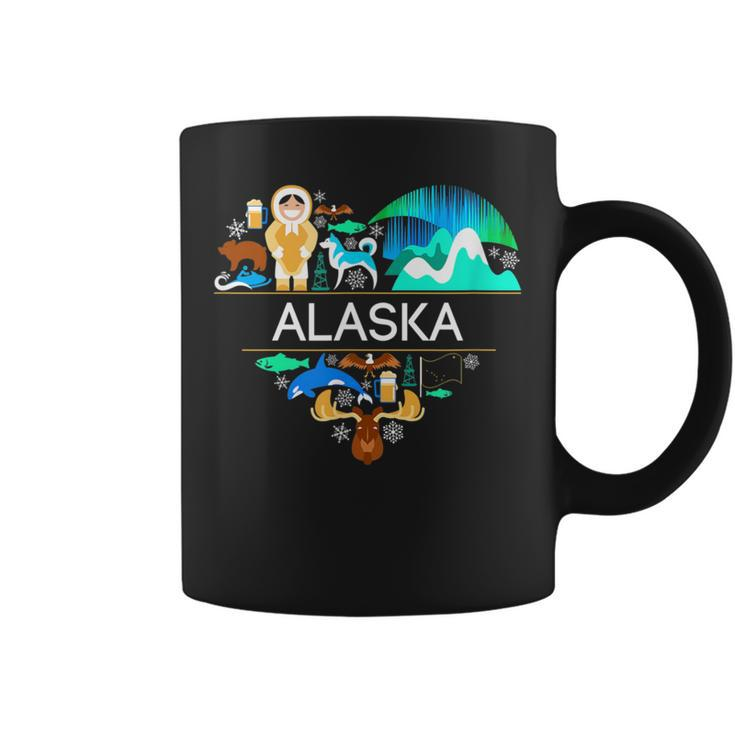 Alaska Icon Heart With Alaska Alaskan Pride Coffee Mug