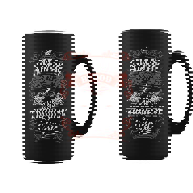 Aleman Blood Runs Through My Veins Vintage Family Name Coffee Mug