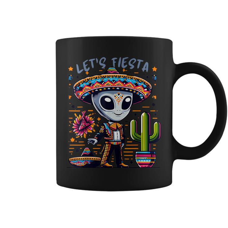 Alien Poncho Cinco De Mayo Outfit Mexican Alien Let's Fiesta Coffee Mug