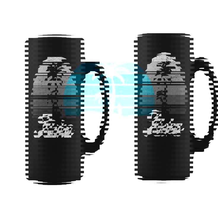 Aloha Hawaii Hawaiian Island Palm Beach Surfboard Surf Coffee Mug
