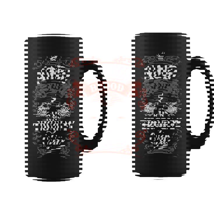 Alonzo Blood Runs Through My Veins Family Name Vintage Coffee Mug