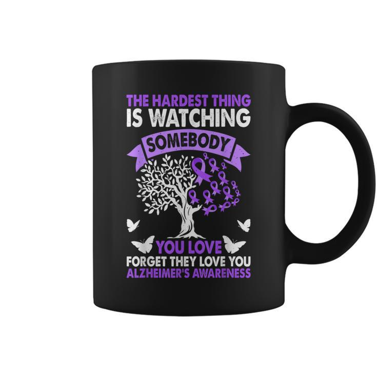 Alzheimer's Awareness Love Support Purple Ribbon Month Coffee Mug