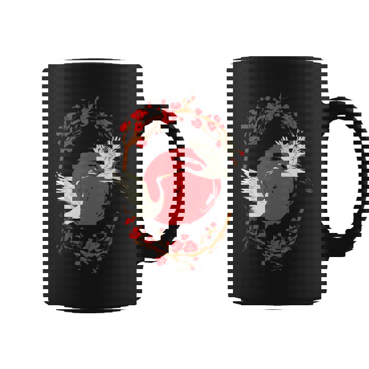 Amante De Las Grullas Comunes Adorables Pájaros Amantes De Las Flores Taza de café