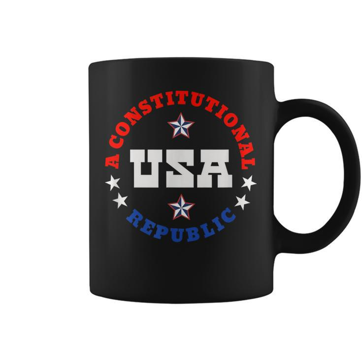 America A Constitutional Republic Usa Flag Colors Patriotic Coffee Mug