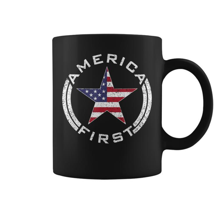 America First Usa Flag American Star Roundel Patriot Coffee Mug