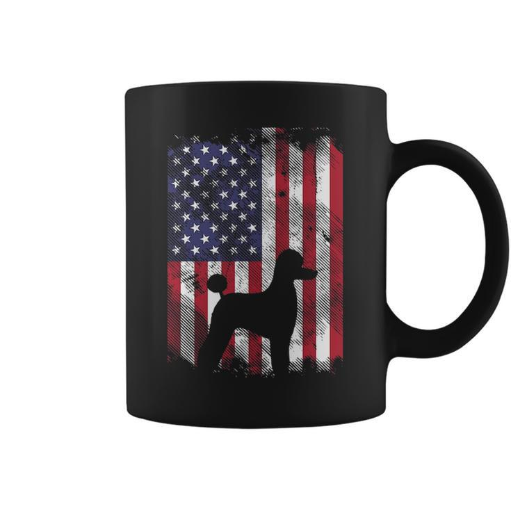 America Flag Poodle Vintage Patriotic Dog Lover Owner Coffee Mug
