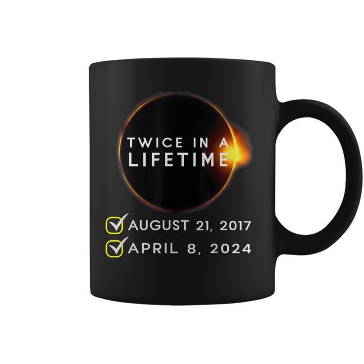 America Solar Eclipse 2024 Totality Twice In A Lifetime Coffee Mug