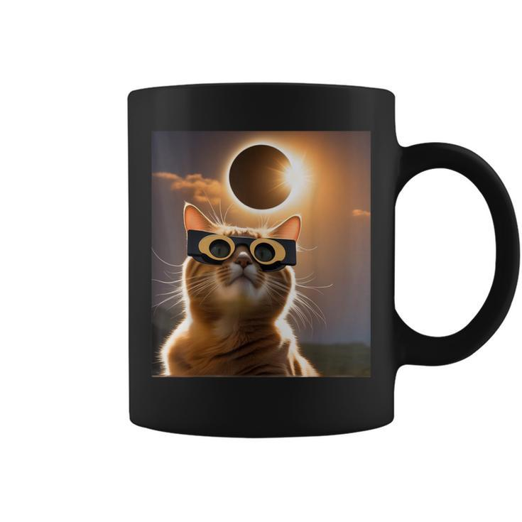 America Totality 04 08 24 Solar Eclipse 2024 Cat Selfie Coffee Mug