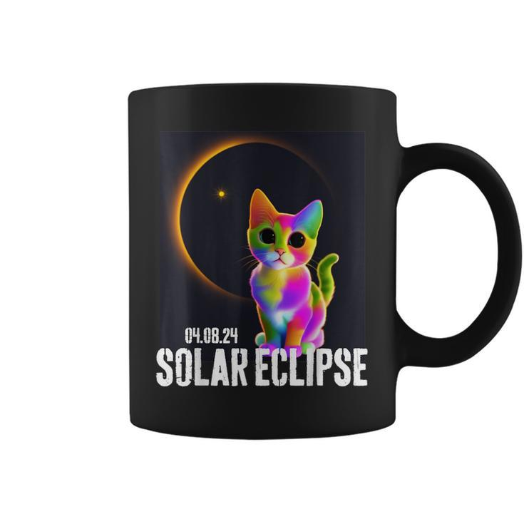 America Totality 04 08 24 Total Solar Eclipse 2024 Cute Cat Coffee Mug
