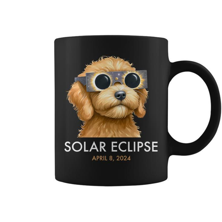 America Totality Solar Eclipse 2024 Cute Doodle Dog Dad Mom Coffee Mug