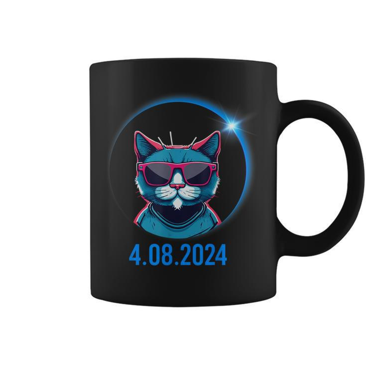 America Totality Spring Cat Total Eclipse April 8Th 2024 Coffee Mug