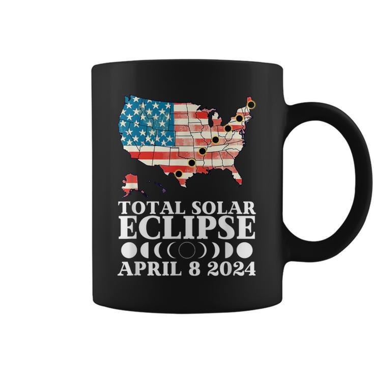 America Totality Total Solar Eclipse April 8 2024 Usa Map Coffee Mug