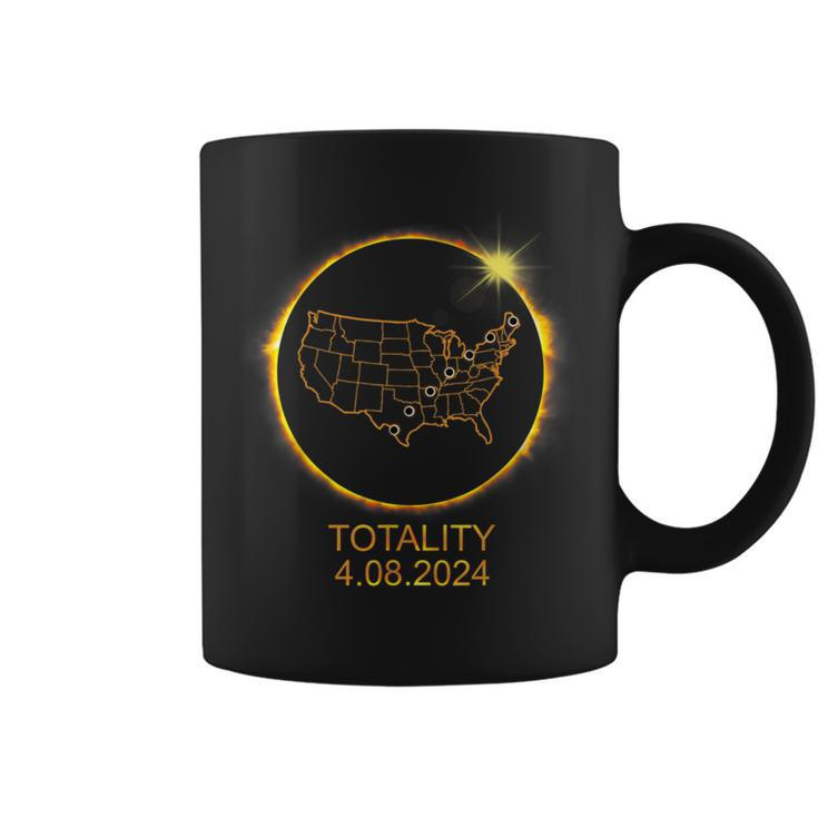 America Totality Total Solar Eclipse April 8 2024 Usa Map Coffee Mug